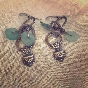 Sterling & sea glass earrings